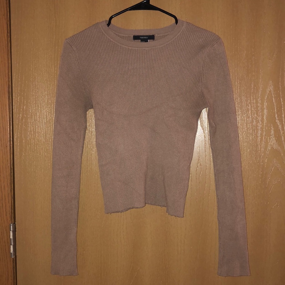 Tan cropped sweater